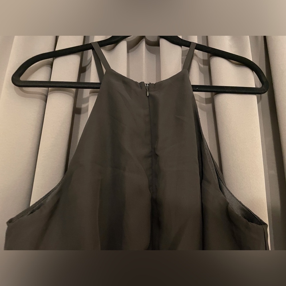 Halter Sleeveless Jumpsuit with Wide Legs and Pockets in Black - Picture 5 of 11